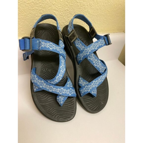 Blue & White waterproof Outdoor Chaco Sandals Ladies Size 7 - Picture 1 of 9